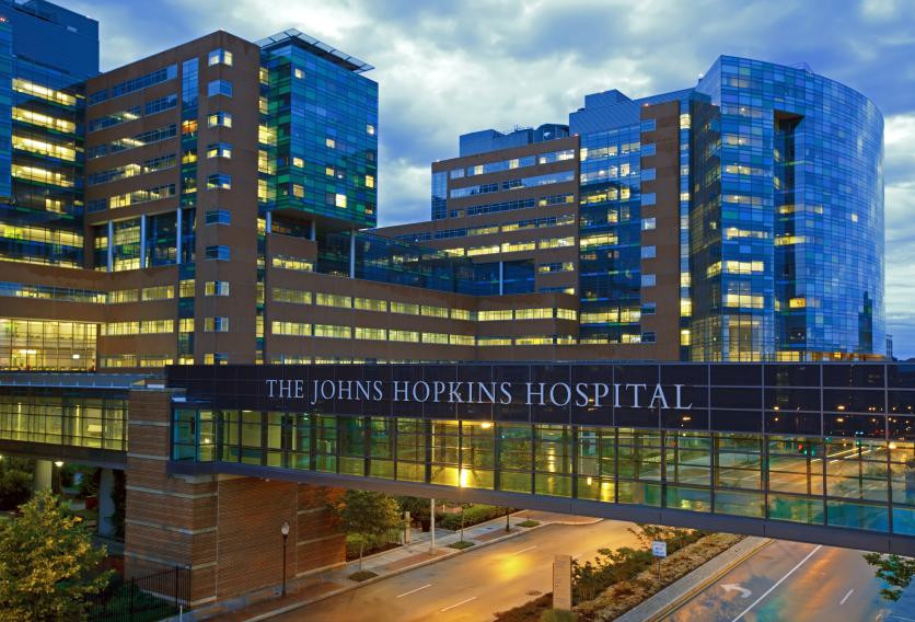 Exterior shot of John Hopkins Hospital